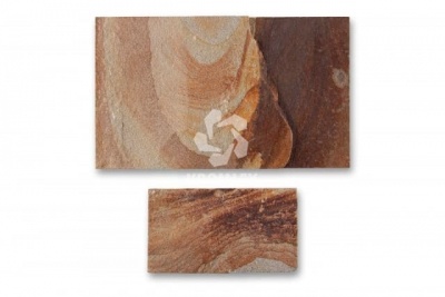 Песчаник желто-рыжий с разводами под дерево плитка