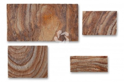 Песчаник "Темно-желтый с разводами под дерево" плитка