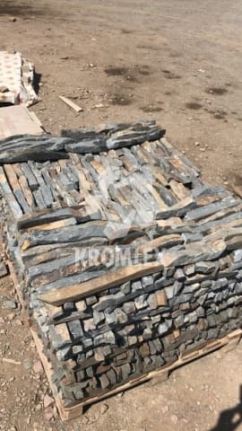 Песчаник серо-голубой плитка горбушка/торец