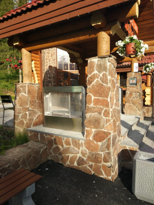 Песчаник красный облицовка 1