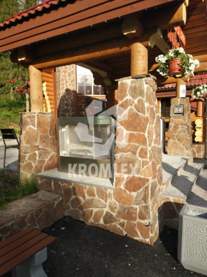 Песчаник красный облицовка 1