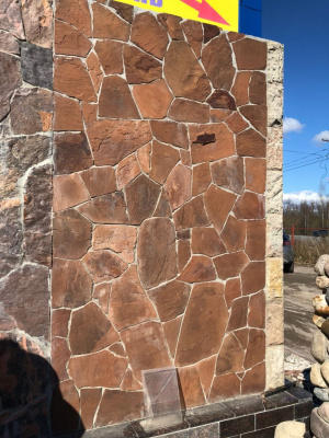 Песчаник красный облицовка 2