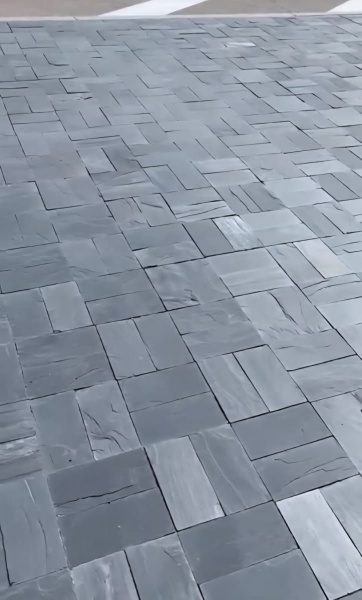 Сланец графитовый (серо-черный) брусчатка 130х260