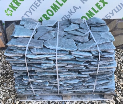 Сланец малахитовый (серо-зеленый) галтованный