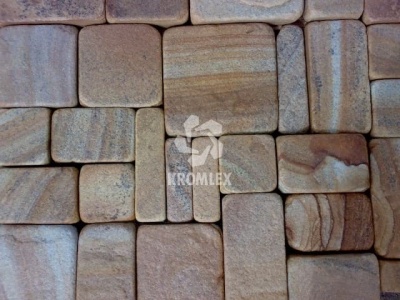 Песчаник желтый с разводом брусчатка галтованная