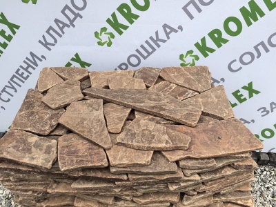 Песчаник красный галтованный