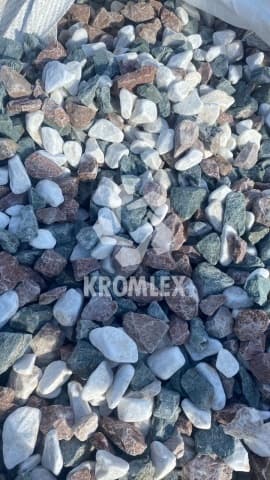 Крошка галтованная микс (белый мрамор, розовый мрамор, диабаз)