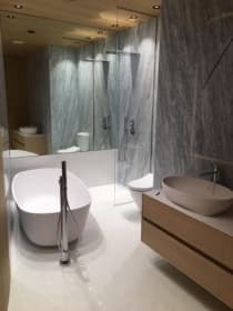 Облицовка ванной комнаты мрамором palissandro bluette 20мм