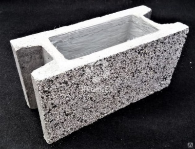 Блок цокольный 400х200х170мм фактура СЕРЫЙ МРАМОР